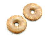 Matte Tan Donut Ceramic Earring Pair 27mm - Peru (CER166)