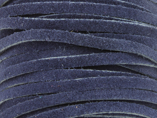 Navy Blue Suede Leather Lace 3mm - 36 