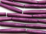 Purple Tube Bone Beads 35mm (B1351)