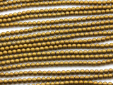 Brass Hematite Round Gemstone Beads 3mm (GS4670)