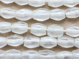 Clear Faceted Barrel Recycled Glass Beads 13mm - Indonesia (RG634)