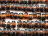 Brown Rondelle Recycled Glass Beads 9-12mm - Indonesia (RG641)
