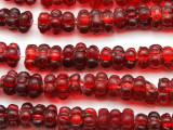 Red Irregular Fluted Recycled Glass Beads 16mm - Indonesia (RG658)
