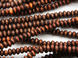 Russet Brown Saucer Wood Beads 5mm (WD982)