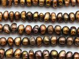 Brown Irregular Rondelle Pearl Beads 8-10mm (PRL213)