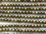 Olive Green Irregular Potato Pearl Beads 5-6mm (PRL218)