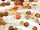Matte Peach Agate Round Tabular Gemstone Beads 10mm (GS4700)