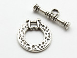 Pewter Hammered Toggle Clasp 24mm (PB859)