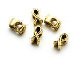 Brass Pewter Bead - Awareness Ribbon 11mm (PB870)