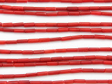 Red Bamboo Coral Tube Beads 5-6mm (CO565)