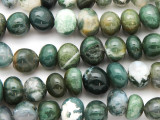Moss Agate Nugget Gemstone Beads 9-12mm (GS4773)