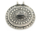 Afghan Tribal Silver Pendant - Onyx 45mm (AF900)