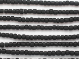 Black Irregular Cylinder Glass Beads 5-7mm (JV1265)