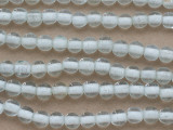 Clear w/White Center Round Glass Beads 8mm (JV1271)