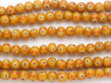 Orange w/Red & Yellow 'Eye' Glass Beads 10mm (JV1303)