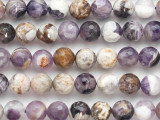 Chevron Amethyst Faceted Round Gemstone Beads 10mm (GS4829)