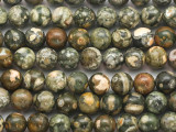 Rainforest Jasper (Rhyolite) Round Gemstone Beads 10mm (GS6005)