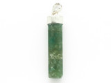 Sterling Silver & Moss Agate Pendant 39mm (GSP2430)