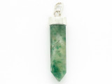 Sterling Silver & Moss Agate Pendant 41mm (GSP2431)