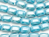 Turquoise Blue Rectangle Crystal Glass Beads 19mm (CRY534)