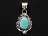 Sterling Silver & Turquoise Southwestern Pendant 28mm (AP2058)