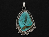 Sterling Silver & Turquoise Southwestern Pendant 42mm (AP2059)