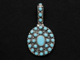 Sterling Silver & Turquoise Southwestern Pendant 54mm (AP2070)