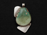 Sterling Silver & Turquoise Southwestern Pendant 34mm (AP2073)