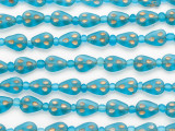 Turquoise Teardrop Afghan Glass Beads 10mm (AF1866)