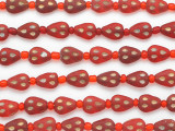 Red Teardrop Afghan Glass Beads 10mm (AF1867)