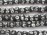 Black & White Rondelle Afghan Glass Beads 8-10mm (AF1871)