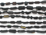 Black Afghan Roman Glass Beads 4-16mm (AF1876)