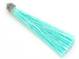 Light Turquoise Rhinestone Thread Tassel - 3.5" (AP2114)