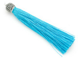 Light Blue Rhinestone Thread Tassel - 3.5" (AP2117)
