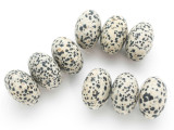 Large Dalmatian Jasper Rondelle Gemstone Beads - Light 30mm (GS4862)