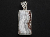 Sterling Silver & Crazy Lace Agate Pendant 37mm (GSP2545)