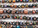 Assorted Fancy Black Glass Beads 5-12mm (JV1333)