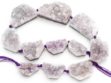 Amethyst Crystal Slab Gemstone Beads 25-45mm (GS4921)