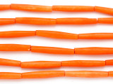 Orange Tube Bone Beads 32-35mm (B1369)