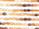 Carnelian Agate Faceted Oval Gemstone Beads 5-8mm (GS4956)