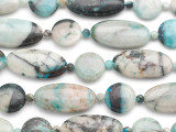 Aqua Agate Tabular Gemstone Beads 15-30mm (GS4966)
