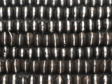 Ebony Wood & Silver Trade Beads 10-12mm - Mali (AT7205)