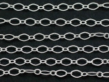 Silver Plated Textured Oval Link Chain 9mm - 36" (CHAIN117)