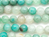 Variegated Aqua Quartz Faceted Gemstone Beads 10mm (GS5088)
