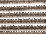 Smoky Quartz Faceted Saucer Gemstone Beads 6mm (GS5097)