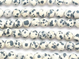Matte Dalmatian Jasper Round Gemstone Beads 7mm (GS5098)