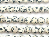 Matte Dalmatian Jasper Round Gemstone Beads 8mm (GS5101)