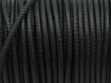 Black Stitched Leather Cord 2.5mm - 36" (LR151)
