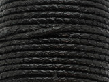 Black Braided Leather Cord 3.5mm - 36" (LR182)