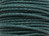 Teal Green Braided Leather Cord 3.5mm - 36" (LR183)